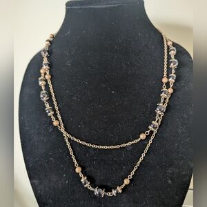 Elegant Gold and Black Beaded Necklace